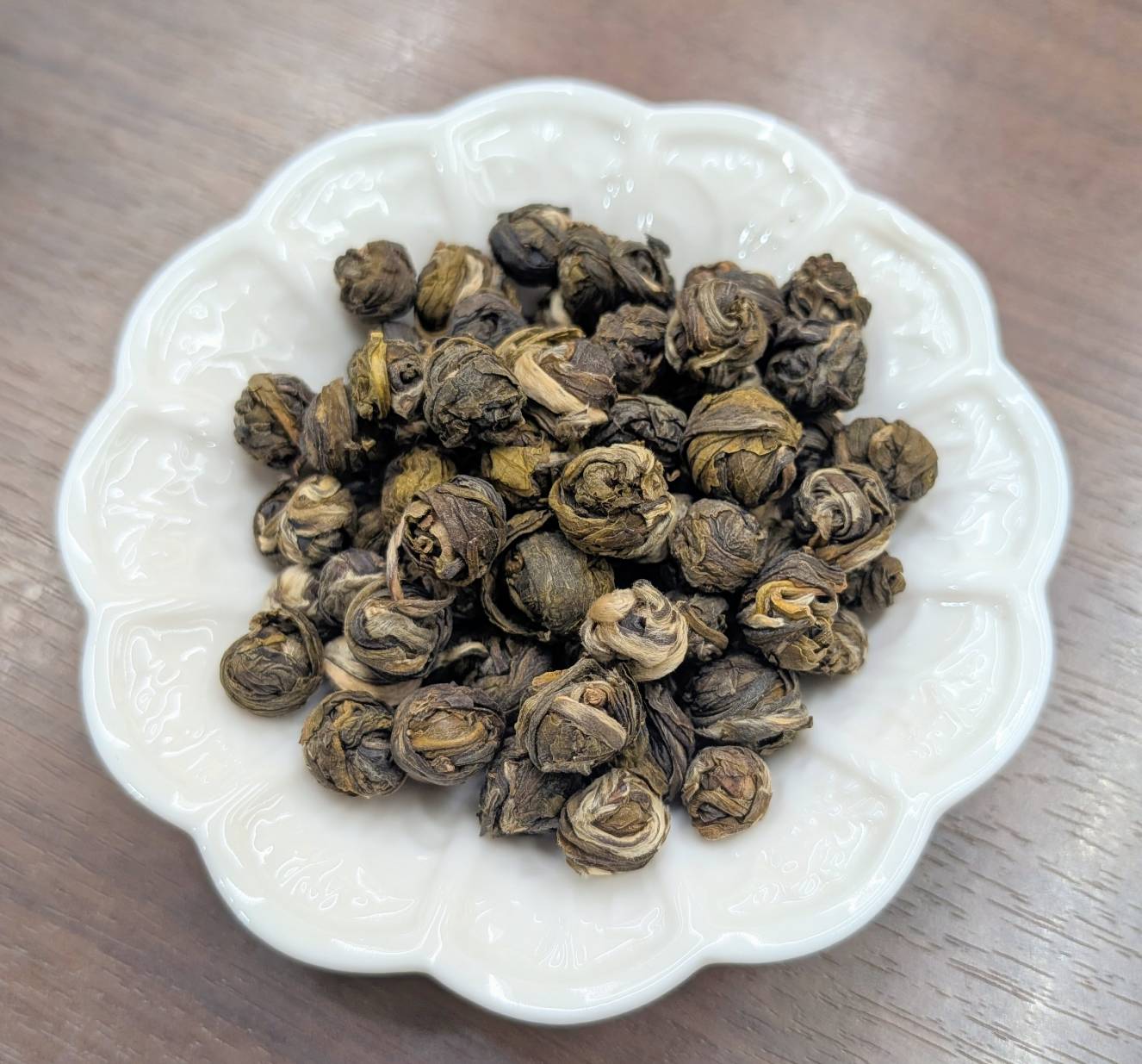繍球茉莉花茶　100g/¥2500～
